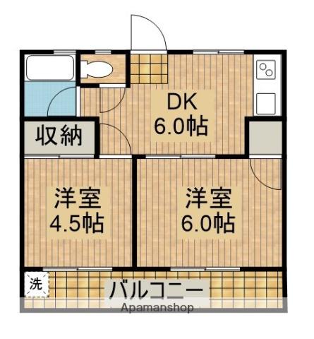 祇園コーポ(2DK/1階)の間取り写真