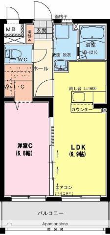 ヴィラ プレポール(1LDK/1階)の間取り写真