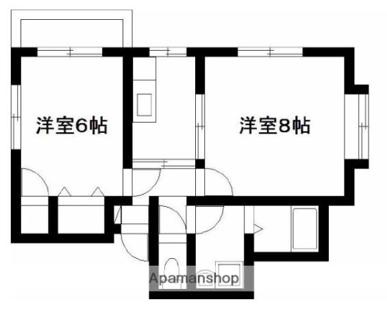 RIVER TOWN 松橋(1LDK/1階)の間取り写真