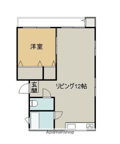 真和ビル(1LDK/3階)の間取り写真