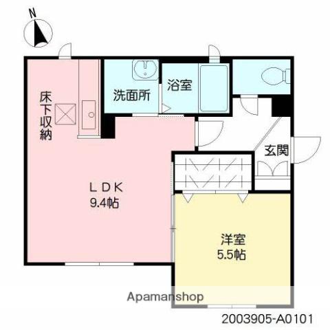 ベルセゾン(1LDK/1階)の間取り写真