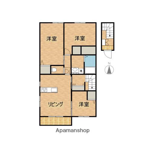 レトア ブランシェ 神宮北 A棟(3LDK/2階)の間取り写真