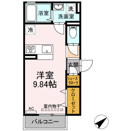 ハピネスアイワ大塚(ワンルーム/2階)の間取り写真