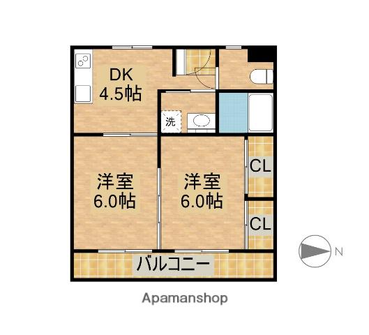 コーポ雅(2K/3階)の間取り写真