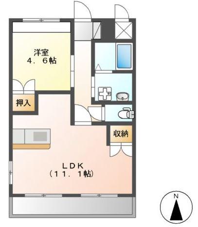 LUCE DEL SOLE(1LDK/1階)の間取り写真