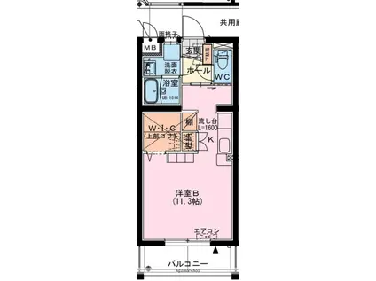 ラファエラ(ワンルーム/2階)の間取り写真