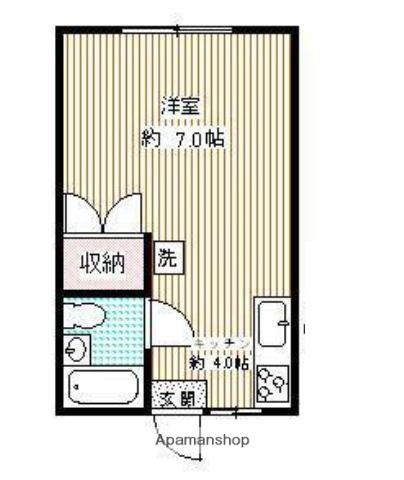 コーポサンライズ B棟(ワンルーム/1階)の間取り写真