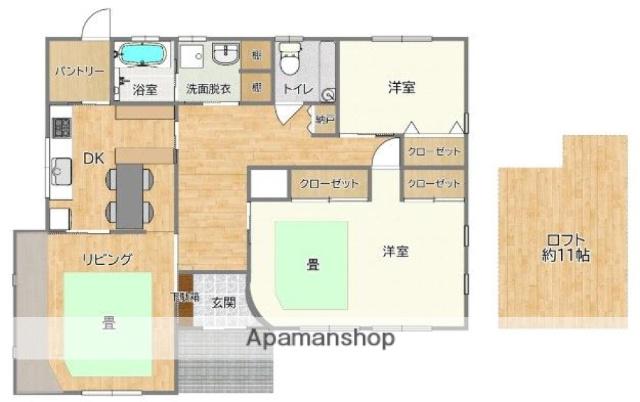 宮崎県宮崎市 1階建 築20年(2SLDK)の間取り写真