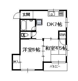 タケダビル(2DK/3階)の間取り写真