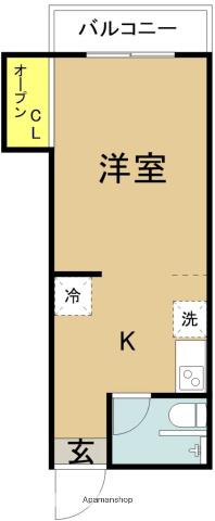 淀川マンション(1K/1階)の間取り写真