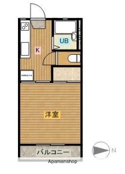 ハイムゆい(1K/2階)の間取り写真