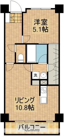 ANMUTO RUE(1LDK/3階)の間取り写真