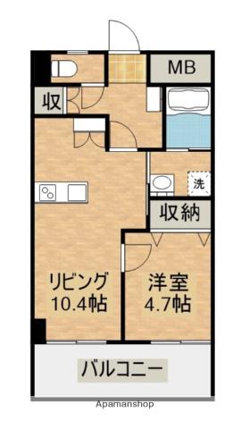 ウェルネスト生目の杜(1LDK/2階)の間取り写真