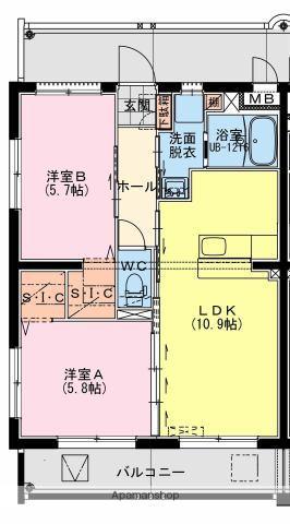 MARINE ROAD(2LDK/2階)の間取り写真