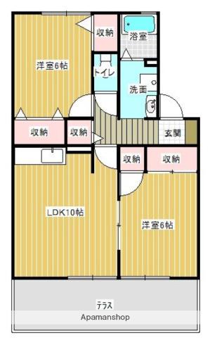あおきヶ丘(2LDK/1階)の間取り写真