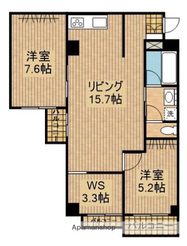 SANDBOX丸山(2LDK/3階)の間取り写真