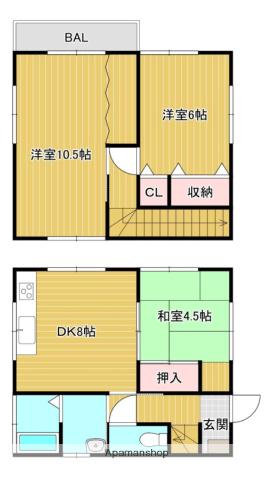 日南線 宮崎駅 徒歩20分 2階建 築31年(3DK)の間取り写真