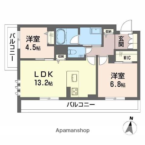シャーメゾン神宮参道(2LDK/2階)の間取り写真