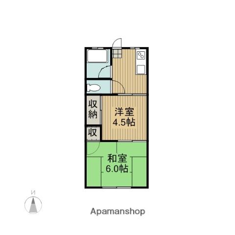 コーポまきば(2DK/1階)の間取り写真