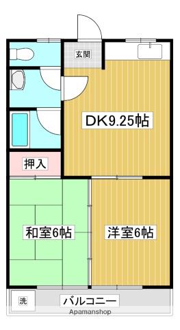 ドリームコーポ(2DK/1階)の間取り写真