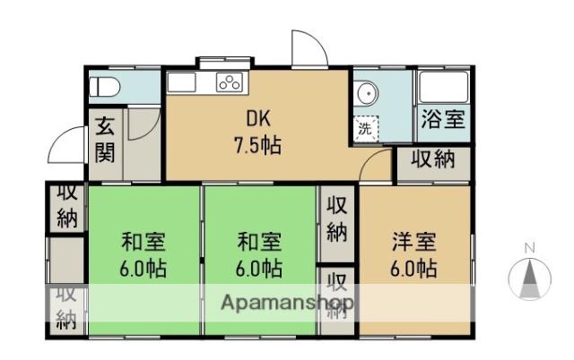 日豊本線 三股駅 徒歩10分 1階建 築32年(3DK)の間取り写真