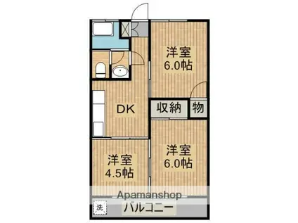 コーポ富士(3K/2階)の間取り写真
