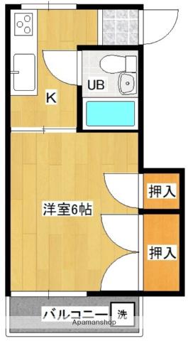 ダイヤモンドコーポ(1K/4階)の間取り写真
