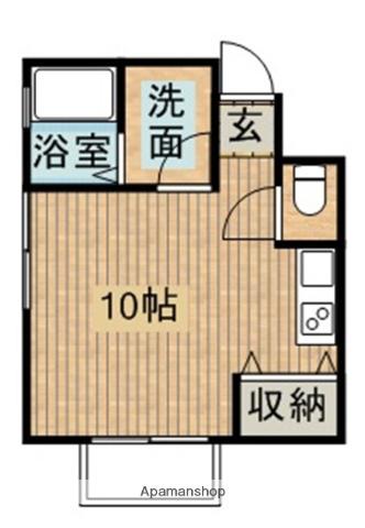 センチュリー21金田 F棟(ワンルーム/2階)の間取り写真