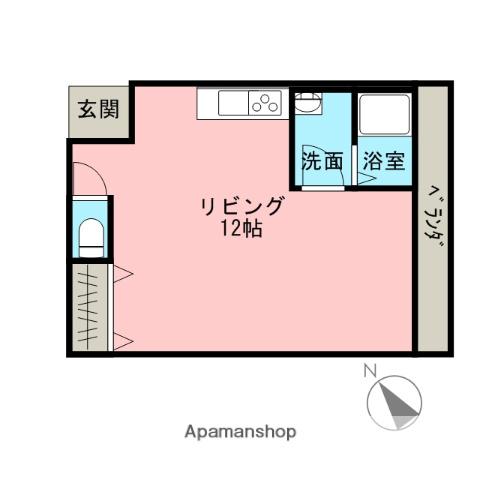 センチュリー21金田 F棟(ワンルーム/1階)の間取り写真