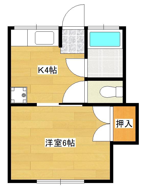 コーポ泉(1K/2階)の間取り写真