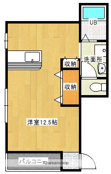 ラパン郡元(ワンルーム/1階)の間取り写真