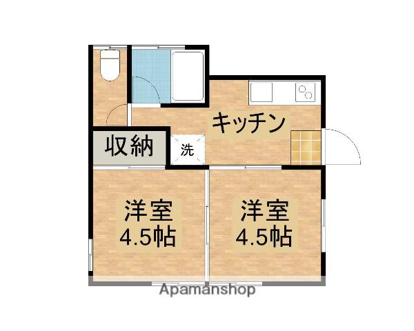 リストハイツ(2K/1階)の間取り写真