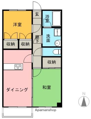 西村コーポレーションⅠ(2DK/2階)の間取り写真