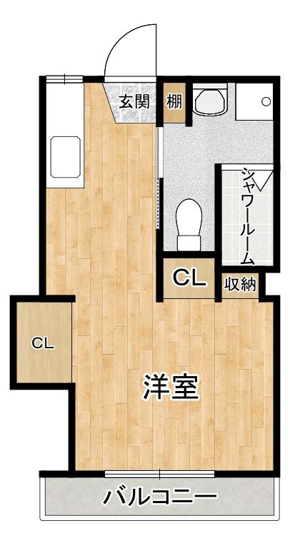 現代コーポ(1K/1階)の間取り写真