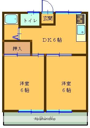 ジェネシスⅢ(2DK/3階)の間取り写真