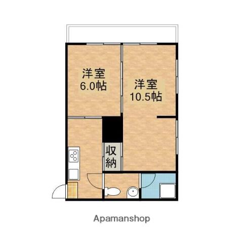 フレンドマンション(2K/4階)の間取り写真