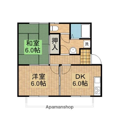 コーポフォレスト(2DK/2階)の間取り写真