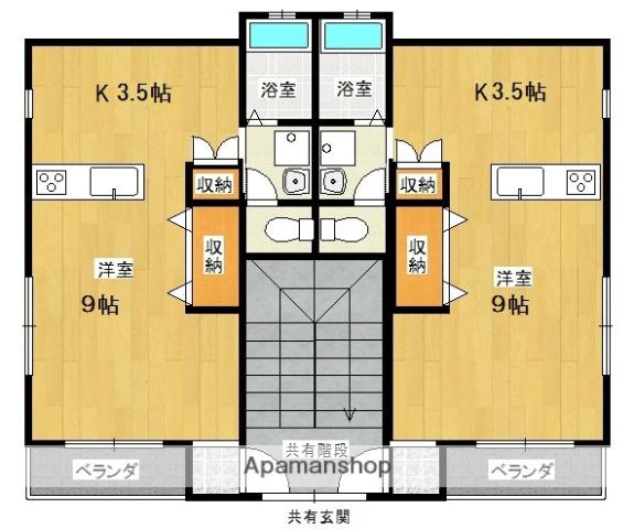 ETO 14(ワンルーム/2階)の間取り写真