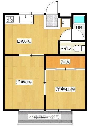 コーポ大王(2DK/2階)の間取り写真