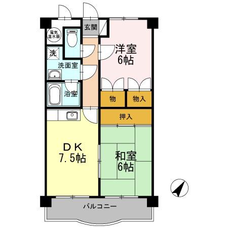 キルトスター(2DK/3階)の間取り写真