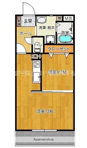 サンリシールアビテ(1LDK/3階)の間取り写真