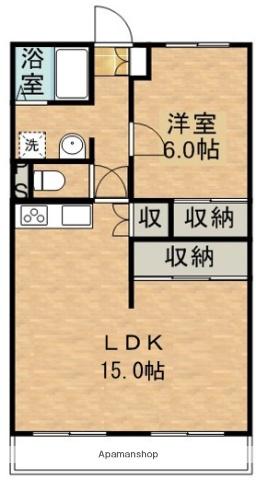 サンライズ祝吉(1LDK/2階)の間取り写真