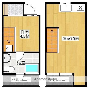 スペーススリー(1LDK/1階)の間取り写真