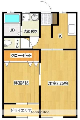 ラ・メール吉尾(2K/2階)の間取り写真