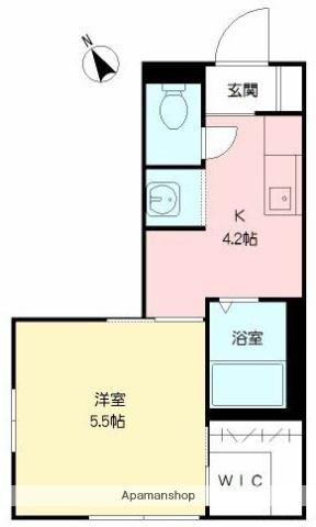 ハリファースト(1K/1階)の間取り写真