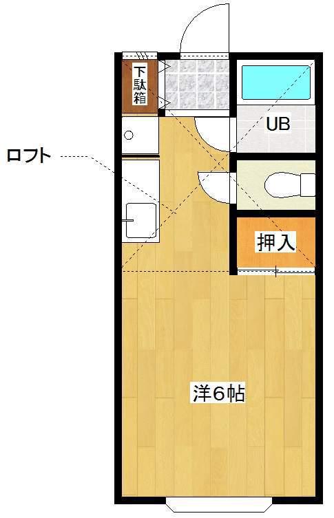 レクセル都城(1K/1階)の間取り写真