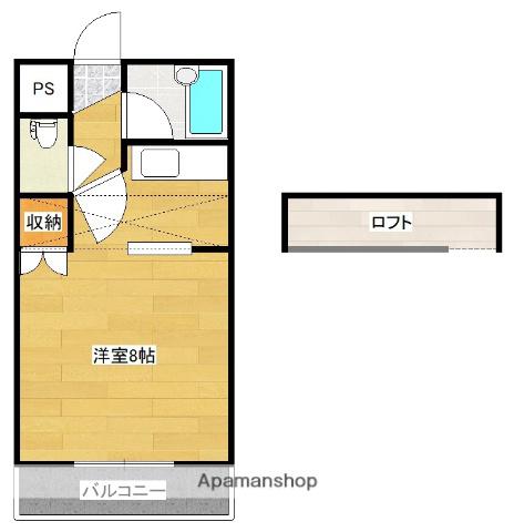 りなマンション(1K/2階)の間取り写真