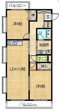 クレオコット(2LDK/3階)の間取り写真