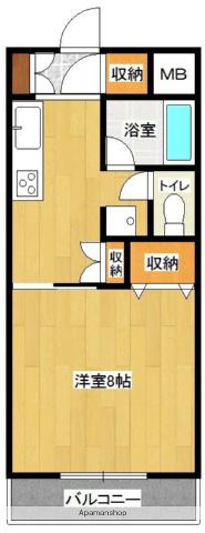 クレオコット(1K/2階)の間取り写真