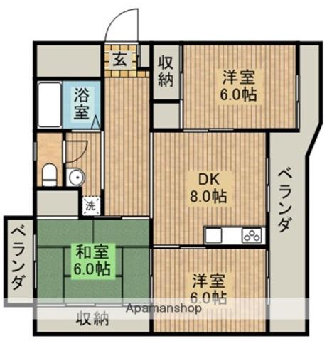 センチュリー21都城ビル(3DK/3階)の間取り写真